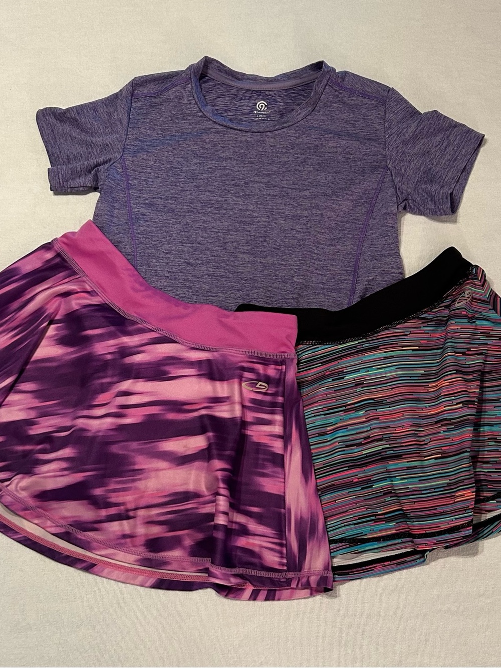 Champion C9 Girls' Purple Heather Short Sleeve Active Tee & Skort set size large
